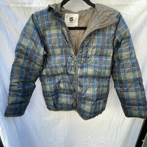 Burton DryRide Girls Snowboard Jacket size M, plaid design. Burton logo